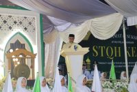 Bupati Sirajudin Lasena secara resmi membuka STQH ke-IX tingkat Kabupaten Bolmut dihalaman Madrasa Alkhairaat Bintauna, Minggu (11/5/2025). Gambar/Doc: kiriman Plt, Kadis Kominfo Bolmut: Mirwan Datukramat. 