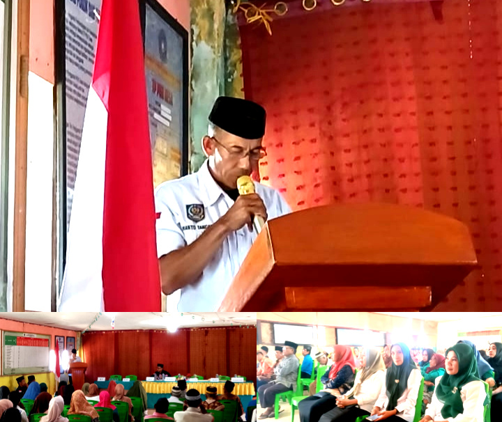 Sangadi Batulintik Manto Tangahu saat memaparkan LPJ sangadi tahun 2024 dihadapan masyarakat di Kantor Desa Batulintik Rabu (14/5/2025) 