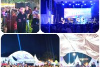 Momen menarik terjadi saat Wakil Bupati Bolmut, Mohammad Aditya Pontoh, terlihat membaur langsung bersama warga di bawah panggung.  