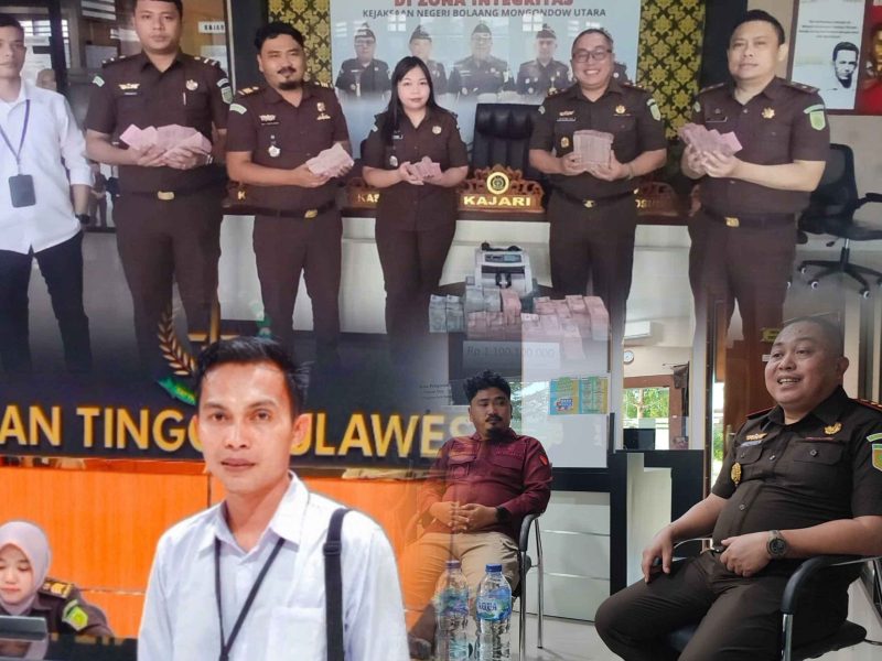 Gambar Kejari Bolmut saat menerima pengembalian kerugian uang negara dari Tiga Pimpinan DPRD Bolmut periode 2020-2025 dan Ketua LSM Galaksi Sulut: Rehinal Mokodompis saat berkunjung dikantor Kejati Sulut Rabu (2/7/2025) 