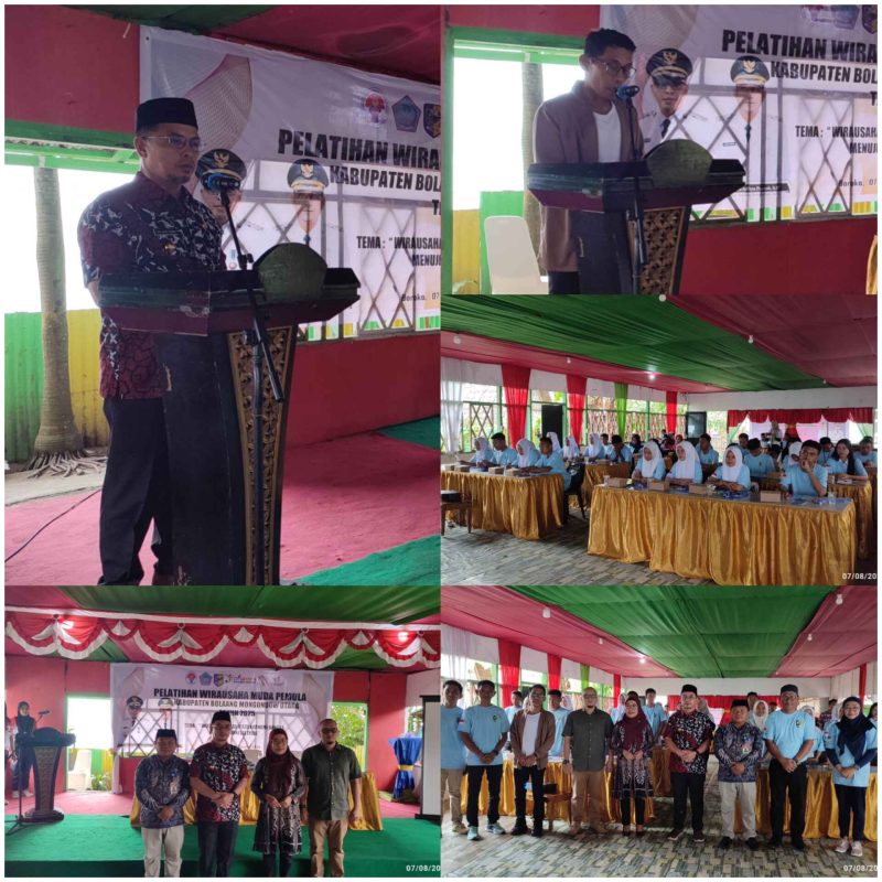 Bupati Sirajudin Lasena, bersama Dinas Pemuda dan Olaraga, saat pembukaan kegiatan Wirausaha muda di Rm Lavista Desa Kuala Kamis (7/8/2025). 