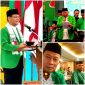 Ketua Umum PPP terpilih Mohammad Mardiono bersama Ketua DPW PPP Sulut Drs Hi Depri Pontoh dan jajaran DPC se-Sulut saat menyampaikan ucapan selamat dan dukungan pada Muktamar X PPP di Ancol, Jakarta.
