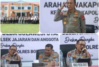 Wakapolda Sulut, Brigjen Pol. Awi Setiyono, S.I.K., M.Hum, melaksanakan giat asistensi sekaligus memberikan arahan penting kepada para pejabat utama (PJU) dan Kapolsek jajaran Polres Bolmut.  Gambar/Doc: Humas Polres Bolmut