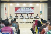 Bupati Boltara Dr. Sirajudin Lasena saat memimpin Rapat Koordinasi Forkopimda dalam rangka kesiapan daerah menyambut bulan suci Ramadhan 1447 H di Aula Kantor Bupati, Kamis (12/02/2026).