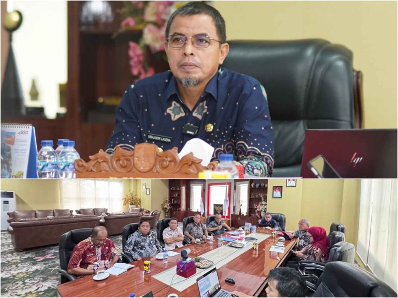 Bupati Boltara Dr. Sirajudin Lasena saat membuka Musrenbang Kecamatan Tahun 2026 secara virtual dari ruang kerjanya, Kamis (12/02/2026), sebagai tahapan penyusunan RKPD Tahun 2027.