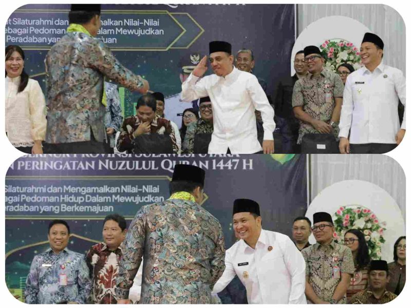 Istimewa: Bupati Bolaang Mongondow Yusra Alhabsyi bersama Wakil Bupati Dony Lumenta saat menghadiri kegiatan Safari Ramadhan Pemerintah Provinsi Sulawesi Utara di Masjid Baitul Makmur, Kota Kotamobagu. Kehadiran keduanya tampak kompak dan disambut hangat oleh jajaran pemerintah daerah, tokoh agama, serta masyarakat dalam suasana penuh kebersamaan di bulan suci Ramadhan.