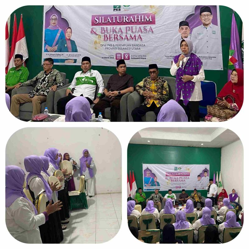 Suasana penuh kebersamaan dalam kegiatan buka puasa bersama dan aksi sosial yang digelar DPW Perempuan Bangsa PKB Sulawesi Utara di Kantor DPW PKB Sulut, dihadiri jajaran pengurus serta kader partai sekaligus diwarnai dengan kegiatan berbagi takjil kepada masyarakat sebagai bentuk kepedulian di bulan suci Ramadan.