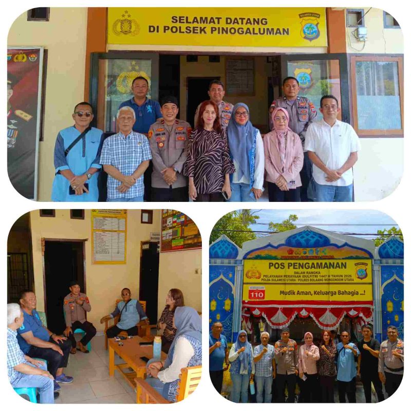 Kapolsek Pinogaluman bersama jajaran menerima kunjungan Komisi I DPRD Provinsi Gorontalo di Mako Polsek Pinogaluman dalam rangka memastikan situasi kamtibmas tetap aman dan kondusif pasca Lebaran.