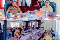 Bupati Sirajudin Lasena bersama Wakil Bupati Aditya Pontoh bersama jajaran OPD saat mengikuti rakor pengendalian inflasi secara virtual, fokus menyelaraskan strategi daerah dengan program nasional demi menjaga stabilitas harga dan kesejahteraan masyarakat Boltara.