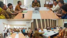Bupati Bolmong Yusra Alhabsyi saat menerima audiensi tim PMO dan BA Koperasi Merah Putih di ruang rapat Bupati, didampingi jajaran Dinas Koperasi dan UMKM, membahas strategi penguatan ekonomi kerakyatan berbasis koperasi.