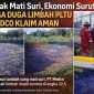 Potret tambak warga yang tidak lagi berproduksi, bersamaan dengan pemeriksaan suhu air limbah oleh PT Medco yang tercatat 32,5 derajat, Jumat (17/4/2026).