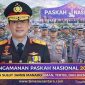 Personel gabungan Polda Sulut bersama TNI dan instansi terkait saat bersiaga dalam pengamanan Perayaan Paskah Nasional 2026 di kawasan Megamas, Manado.