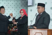 Sekretaris DPRD Boltara, Ivan Gahtan, SH., MH., menyampaikan apresiasi kepada Ketua DPRD sebelumnya, Frangky Chendra, serta ucapan selamat kepada Hj. Dewi Zandra Astuti Mondo yang resmi dilantik sebagai Ketua DPRD Boltara periode 2024-2029.