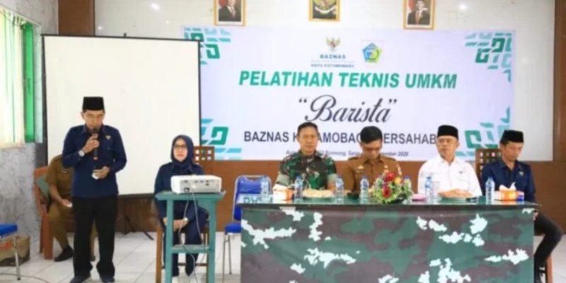 Asisten I Sahaya Mokoginta mewakili Wali Kota Weny Gaib membuka Pelatihan Barista 2026 hasil kolaborasi Pemkot Kotamobagu dan BAZNAS untuk meningkatkan keterampilan serta peluang usaha masyarakat.