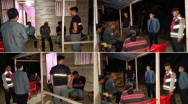 Kapolsek Bolangitang bersama personel melakukan penanganan dan memberikan imbauan kepada masyarakat menyusul laporan keributan yang diduga dipicu konsumsi miras di Desa Paku Induk.