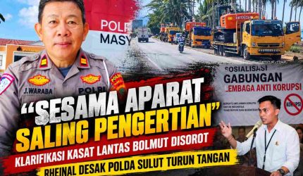 Klarifikasi Kasat Lantas Polres Bolmut terkait lima truk pengangkut ekskavator menjadi sorotan. Ketua LSM Galaksi Sulut, Rheinal Mokodompis, mendesak Polda Sulut turun tangan menelusuri prosedur pengawalan dan pengawasan kendaraan tersebut.