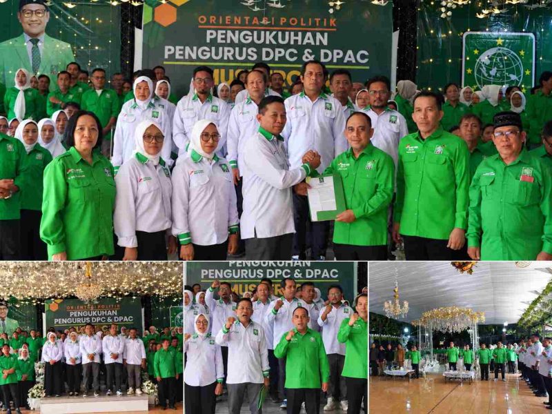 Ketua DPW PKB Sulawesi Utara, Yusra Alhabsyi, S.E., M.Si., bersama jajaran pengurus saat pengukuhan pengurus DPC dan DPAC PKB Kabupaten Minahasa Utara masa bakti 2026–2031. Kegiatan ini menjadi momentum memperkuat konsolidasi organisasi dan meneguhkan komitmen politik inklusif yang menjunjung nilai kebangsaan serta keberagaman.